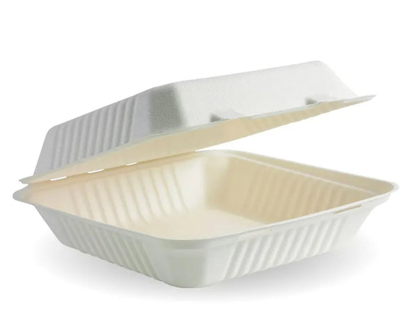 Biocane 9 x 6” Meal Box Clamshell – Central Food Packaging